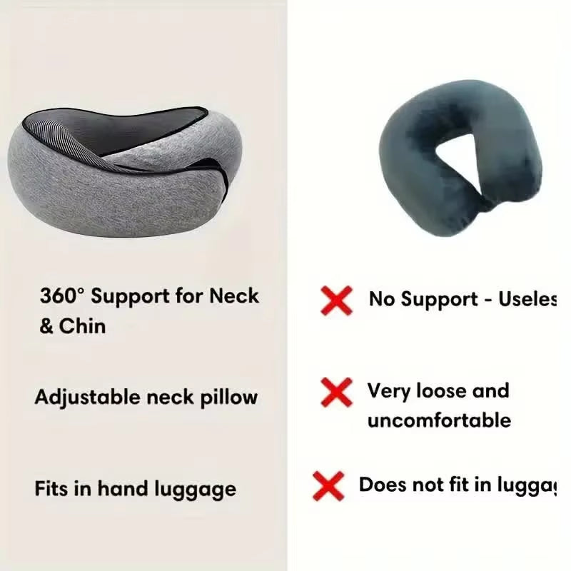 Memory Foam Travel Neck Pillow U-Shaped Pillow Snail Style Travel Neck Support Portable Adjustable Soft Noon Break Sleep Pillows