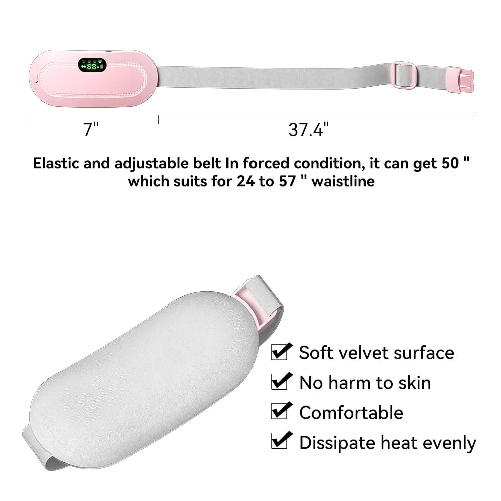DISEN Portable Heating Pad for Period Cramps,1800Mah Cordless Period Heating Pad,3 Massage Modes Menstrual Heating Pad,Electric Rapid Fast Heating Period Cramp Heating Pad, Gifts for Women,7"1Pc