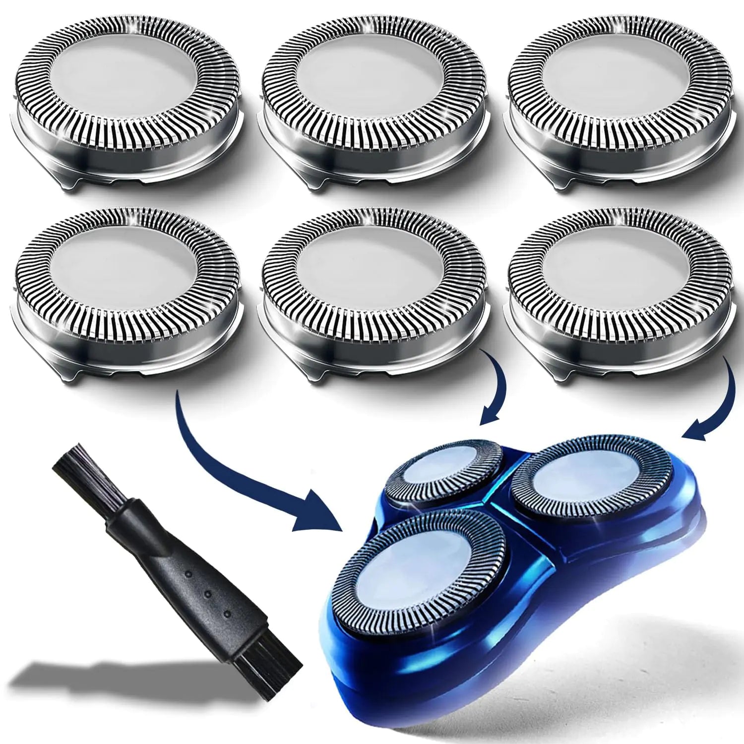 HQ8 Replacement Heads for Norelco Aquatec AT880 Electric Razor PT730 AT811 Blade for HQ8 Norelco Replacement Heads Shaver Upgraded for Norelco HQ8 Replacement Heads Razor Blades (Pack-6)